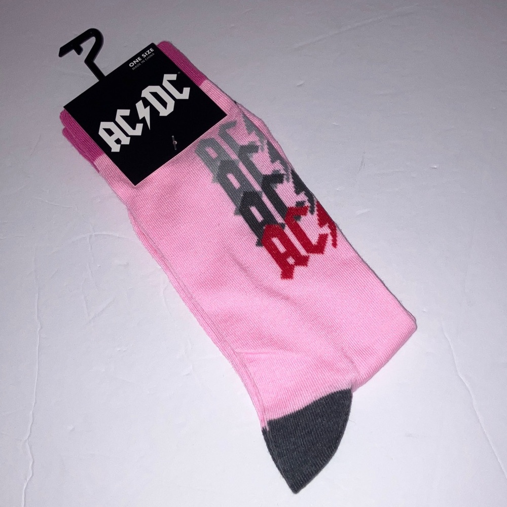 AC/DC‎ Pink and Black Casual Socks